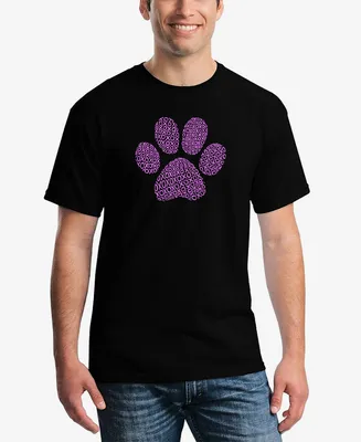 La Pop Art Men's Xoxo Dog Paw Word Short Sleeve T-shirt