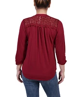 Ny Collection Petite Rouched Sleeve Pintuck Top