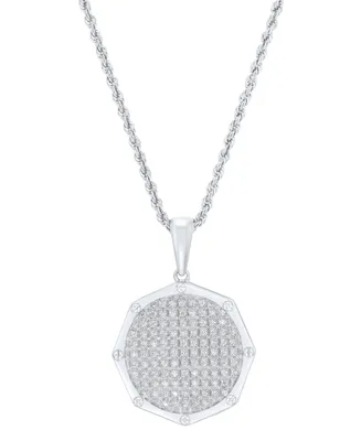 Men's Grown With Love Lab Grown Diamond Cluster 22" Pendant Necklace (1/2 ct. t.w.) in 10k White Gold