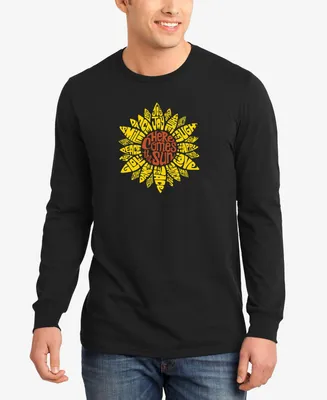 La Pop Art Men's Sunflower Word Long Sleeves T-shirt