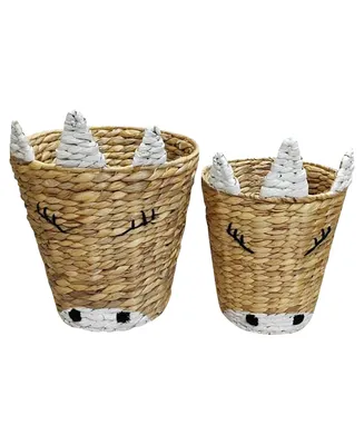 Baum Round Unicorn Baskets, Set of 2