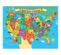 Masterpieces Explorers - Usa Map with State Shaped pieces 60 Piece Kids Puzzle