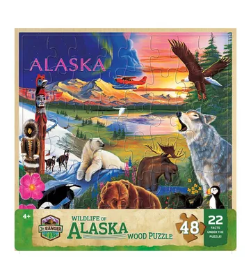 Masterpieces Jr. Ranger Wildlife of Alaska 48 Piece Wood Jigsaw Puzzle