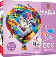 Masterpieces Shapes - Hot Air Balloons 500 Piece Jigsaw Puzzle