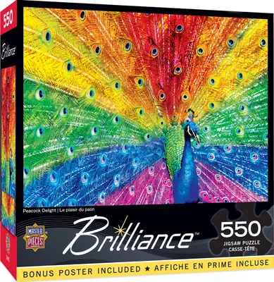 Masterpieces Brilliance - Peacock Delight 550 Piece Jigsaw Puzzle