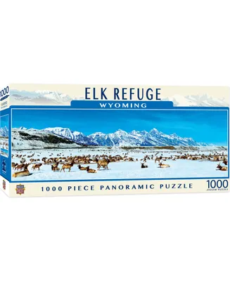 Masterpieces Elk Refuge 1000 Piece Panoramic Jigsaw Puzzle for Adults