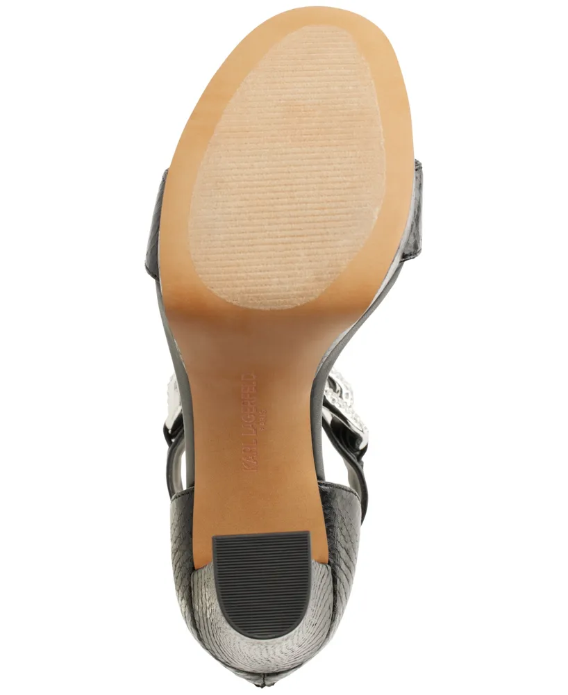 Karl Lagerfeld Paris Anisha Ankle Strap Embellished Platform Sandals