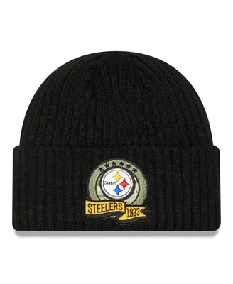 Big Boys New Era Black Pittsburgh Steelers 2022 Salute To Service Knit Hat