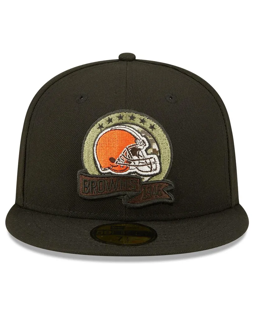 Men's New Era Black Cleveland Browns 2022 Salute To Service 59FIFTY Fitted Hat