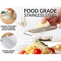 Zulay Kitchen Cheese Grater Stainless Steel - Durable Rust-Proof Metal Lemon Zester Grater With Handle
