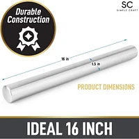 Smooth Tapered Professional French Stainless Steel Rolling Pin