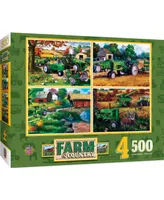 Masterpieces Farm & Country - 500 Piece Jigsaw Puzzles 4 Pack