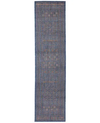 Liora Manne' Panel Stripe 1'11" x 7'6" Runner Outdoor Area Rug