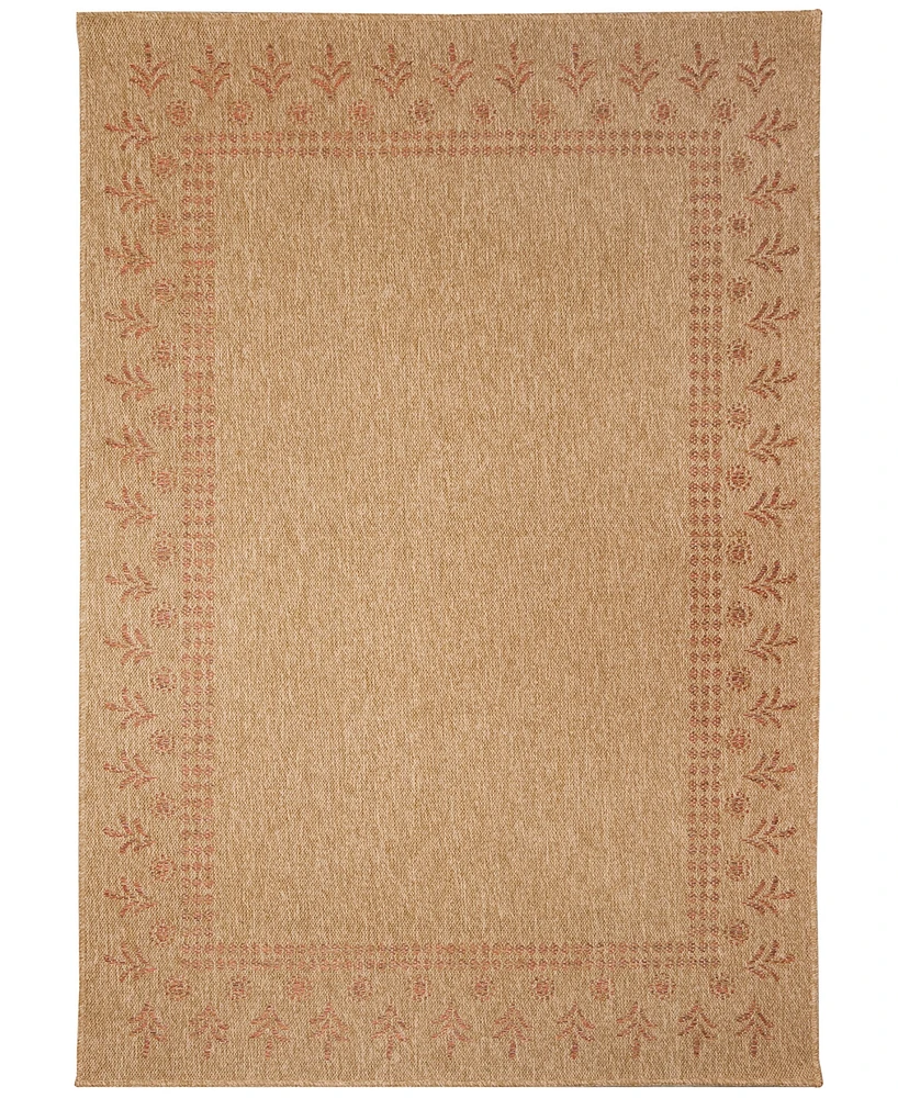 Liora Manne' Sahara Block Print Border 3'3" x 4'11" Outdoor Area Rug