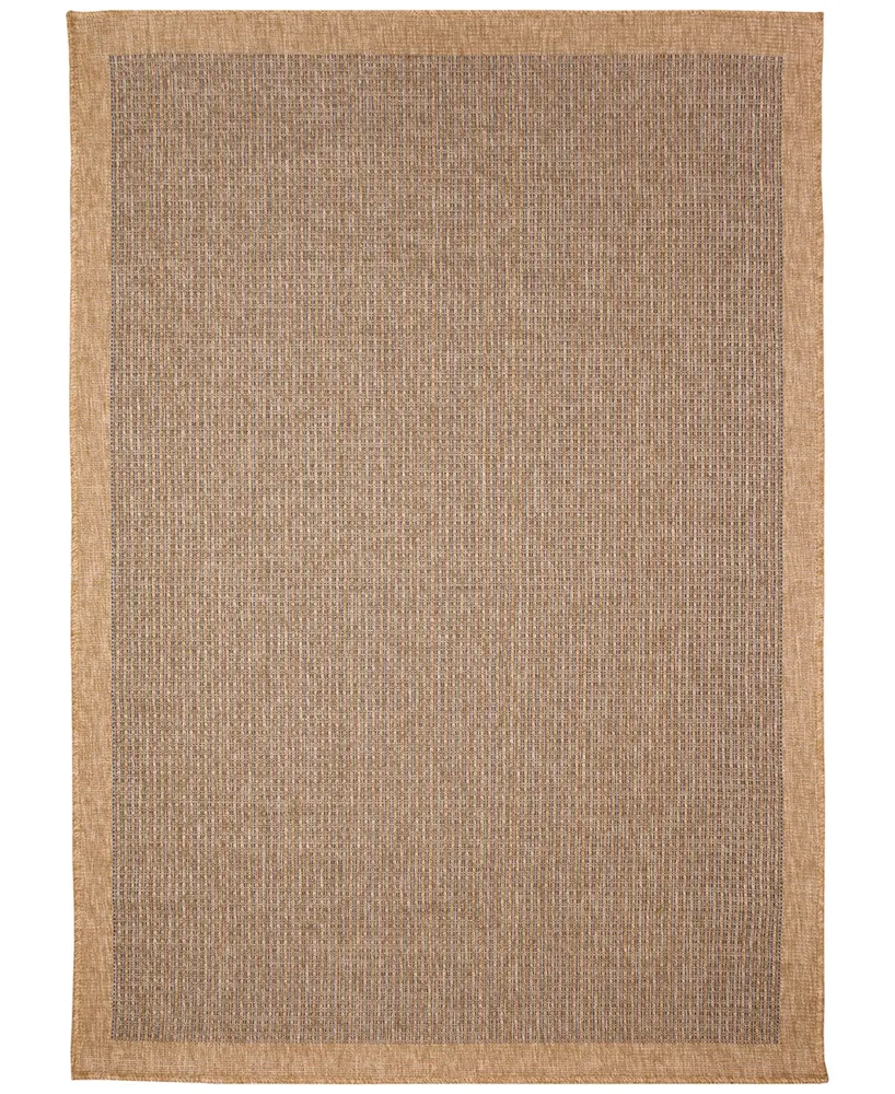 Liora Manne' Sahara Texture Border 6'6" x 9'3" Outdoor Area Rug