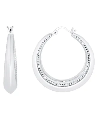 And Now This Twisted Rope Edge Detail Hoop Earring
