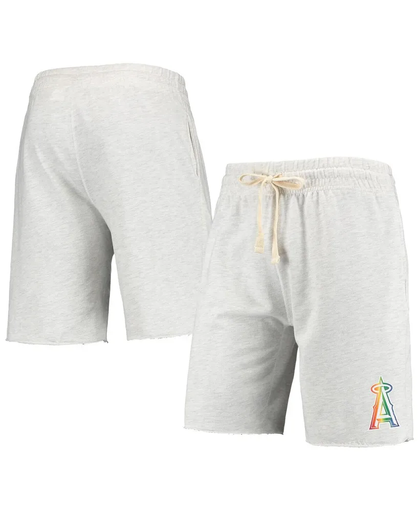 Men's Concepts Sport Oatmeal Los Angeles Angels Mainstream Logo Terry Tri-Blend Shorts