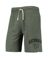 Men's Concepts Sport Heathered Green Washington Nationals Mainstream Logo Terry Tri-Blend Shorts