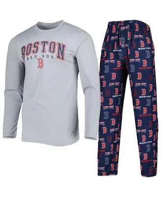 Men's Concepts Sport Navy, Gray Boston Red Sox Breakthrough Long Sleeve Top and Pants Sleep Set