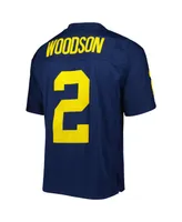 Men's Mitchell & Ness Charles Woodson Navy Michigan Wolverines Authentic Jersey