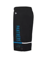 Men's New Era Black Carolina Panthers Combine Authentic Rusher Training Shorts