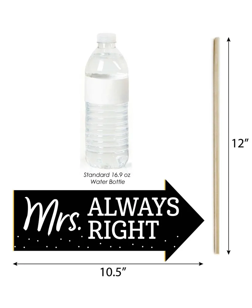 Funny Mr. and Mrs. - Black and White Photo Booth Props Kit - 10 Piece