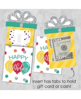 Big Dot of Happiness Colorful Happy Birthday - Birthday Party Money & Nifty Gifty Card Holders - 8 Ct