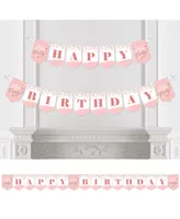 Pink Rose Gold Birthday - Happy Birthday Party Bunting Banner Party Decorations