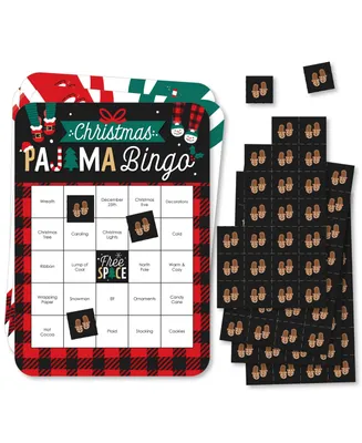 Big Dot of Happiness Christmas Pajamas - Bingo Cards and Markers - Holiday Party Bingo Game 18 Ct