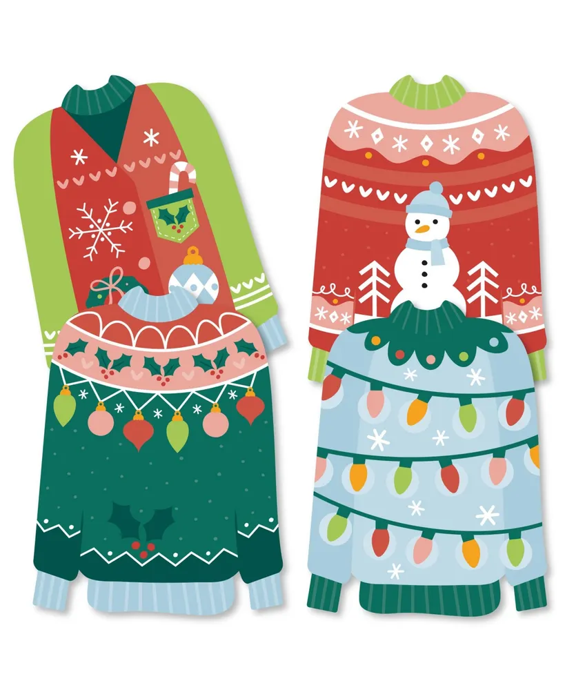 Big Dot Of Happiness Colorful Christmas Sweaters - Diy Ugly Sweater Holiday Party Essentials 20 Ct