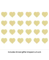 Big Dot of Happiness Gold Glitter Hearts - No-Mess Real Gold Glitter Cut-Outs Confetti - 24 Ct