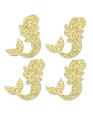 Big Dot of Happiness Gold Glitter Mermaid - No-Mess Real Gold Glitter Cut-Outs Confetti - 24 Ct