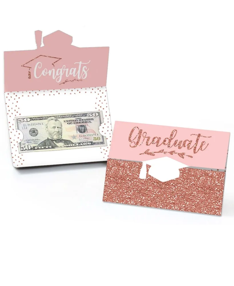 Big Dot of Happiness Pink Rose Gold Birthday - Happy Birthday Party Money  and Gift Card Sleeves - Nifty Gifty Card Holders - Set of 8 