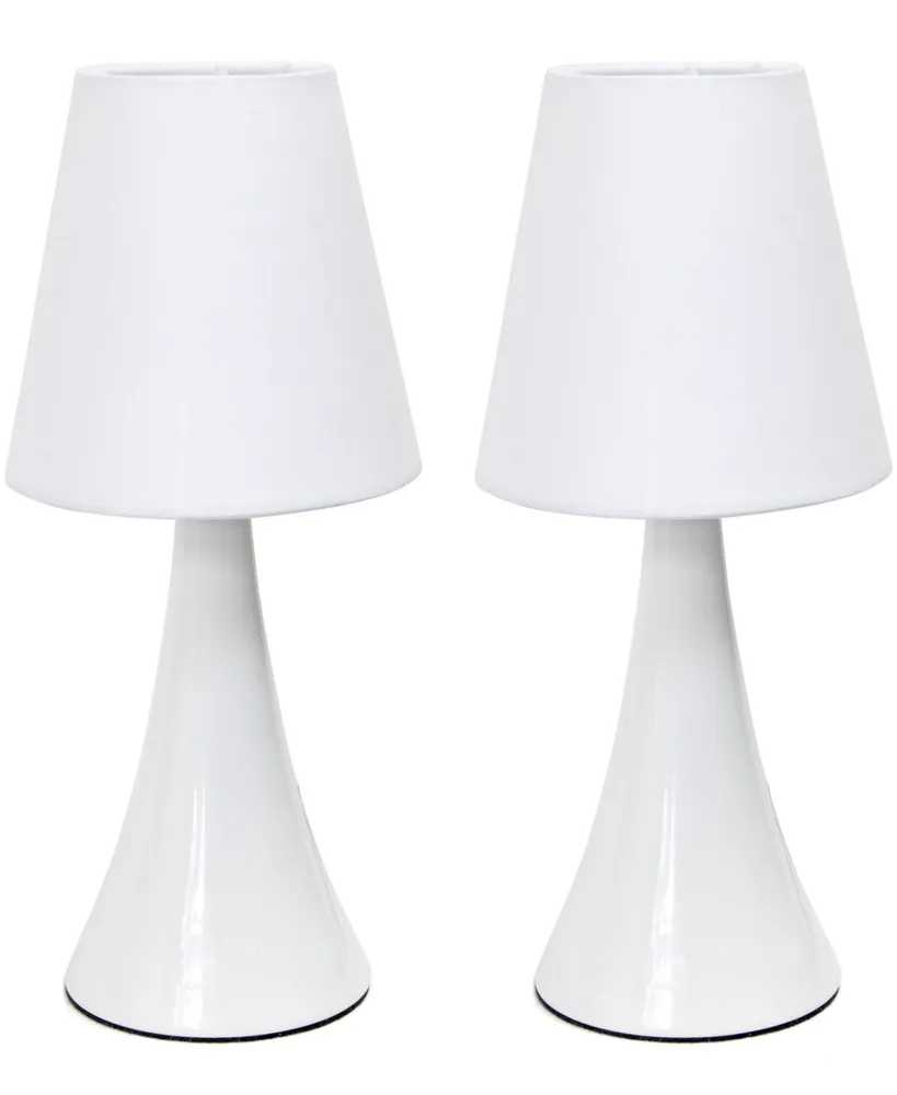 All The Rages Simple Designs Valencia Colors 2 Pack Mini Touch Table Lamp  Set with Fabric Shades