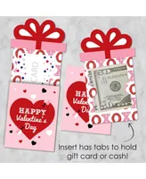 Big Dot of Happiness Conversation Hearts - Valentine's Day Nifty Gifty Card Holders - Set of 8