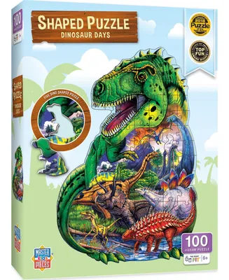 Masterpieces Dinosaur Days - 100 Piece Shaped Jigsaw Puzzle for kids