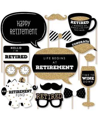 Big Dot of Happiness Happy Retirement - Retirement Party Photo Booth Props Kit - 20 Count