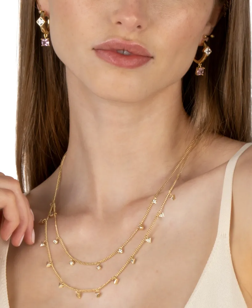 Bonheur Jewelry Giselle Crystal Hoop Drop Earrings