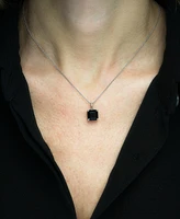3-Pc. Set Onyx & Diamond Accent Square-Cut Pendant Necklace, Ring and Stud Earrings in Sterling Silver
