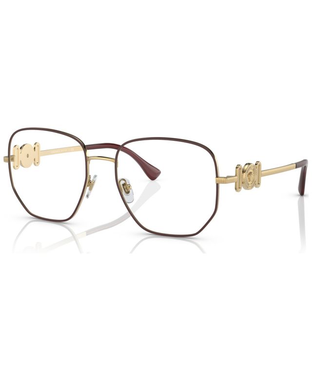 Versace Women's Irregular Eyeglasses VE1283 - Bordeaux, Gold