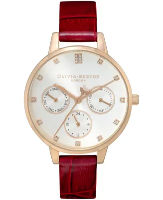 Olivia Burton Women's Multifunction Leather Strap Watch 34mm