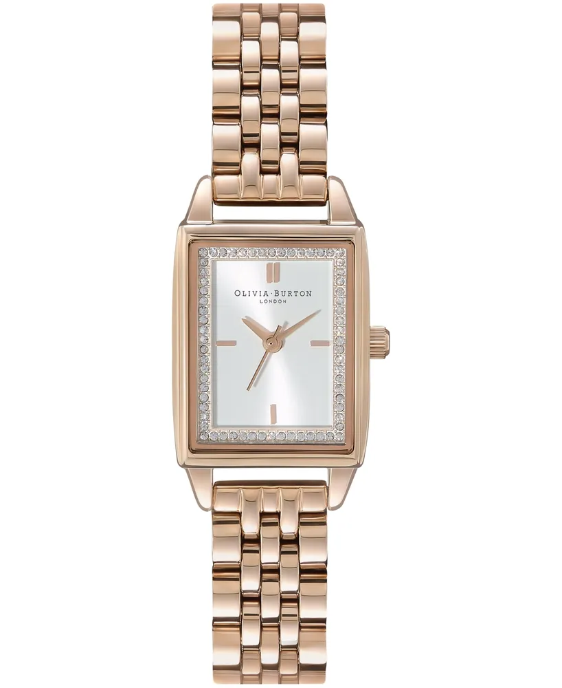 Olivia Burton Women's Quartz Carnation Gold-Tone Stainless Steel Bracelet Watch 25.5mm x 20.5mm