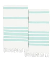 Linum Home Herringbone Pestemal 100% Turkish Cotton 2-Pack Beach Towels