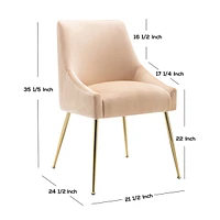 Upholstered Performance Velvet Accent Chair With Metal Leg