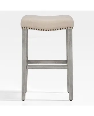 WestinTrends 29" Upholstered Backless Saddle Seat Bar Stool