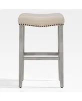 WestinTrends 29" Upholstered Backless Saddle Seat Bar Stool