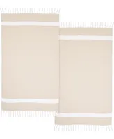 Linum Home Textiles 100% Turkish Cotton Diamond Pestemal Beach Towel Collection, 2 Piece