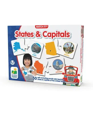 The Learning Journey Match It - States Capitals Set of 50 Self-Correcting Usa States and Capitals Matching Puzzle