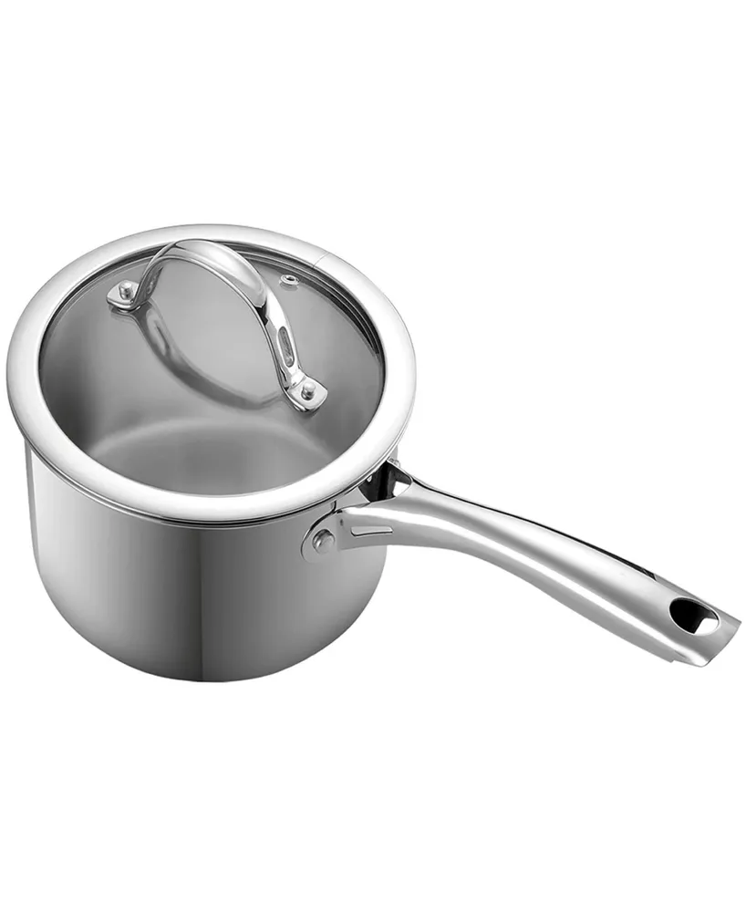 Cooks Standard 2-qt Classic Stainless Steel SaucePan/Sauce Pan with Glass Lid