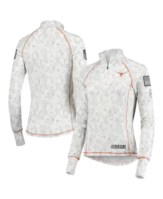 Women's Colosseum White Texas Longhorns Oht Military-inspired Appreciation Officer Arctic Camo 1/4-zip Jacket